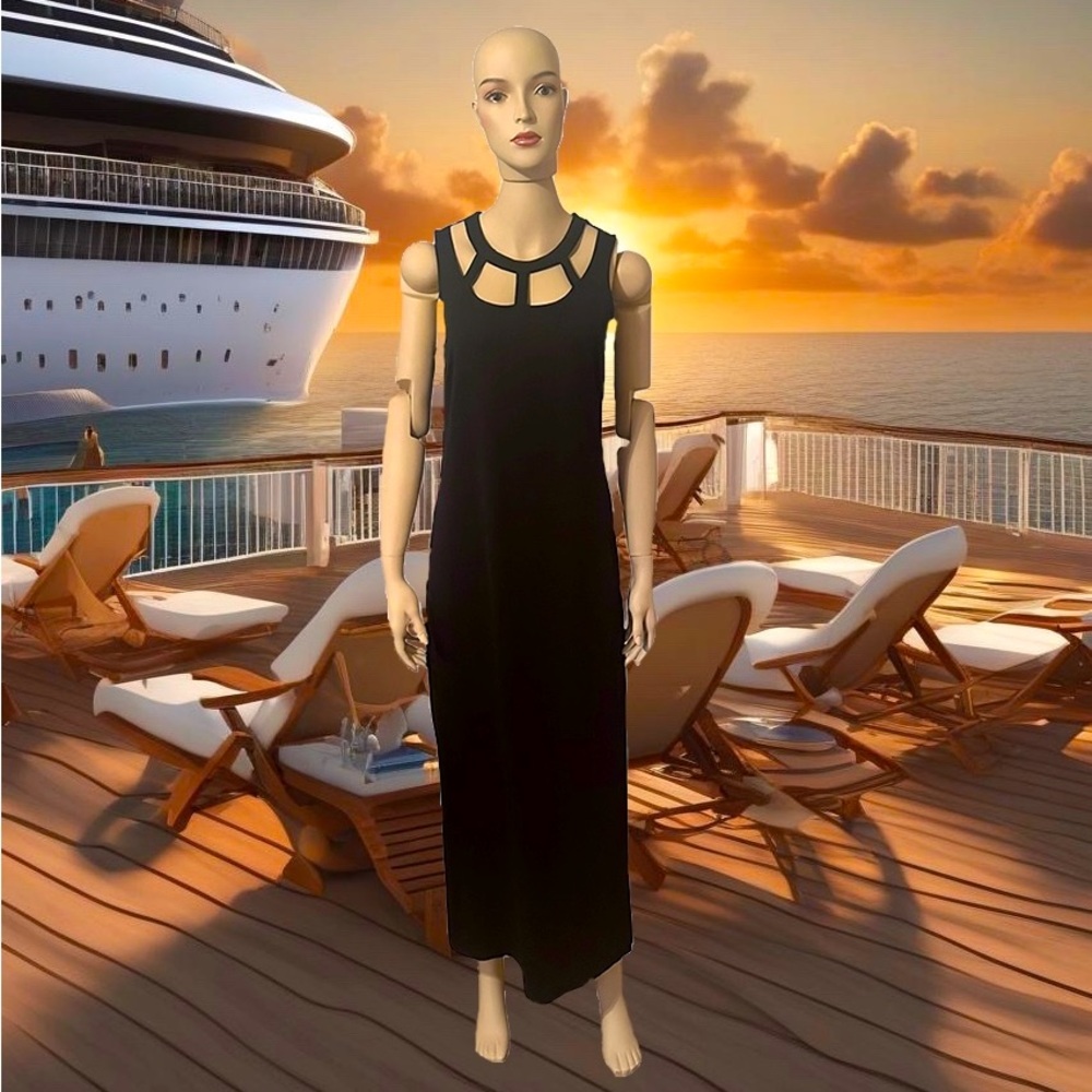 NWOT Kate & Mallory Ponte Knit Sleeveless Cut-out Detailed Maxi Dress